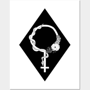 Feminine Symbol on black diamond Posters and Art